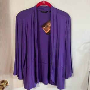 IMAN Women's Elegant Purple Cardigan